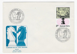 CHESS Hungary 1980 Budapest - Chess Cancel On Commemorative Envelope, Chess Stamp - Schaken