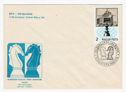 CHESS Hungary 1980 Budapest - Chess Cancel On Commemorative Envelope, Chess Stamp - Scacchi