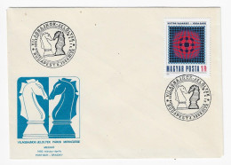 CHESS Hungary 1980 Budapest - Chess Cancel On Commemorative Envelope, Chess Stamp - Schaken