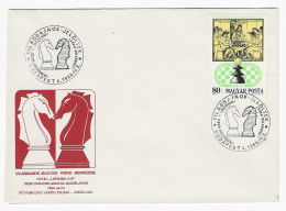 CHESS Hungary 1980 Budapest - Chess Cancel On Commemorative Envelope, Chess Stamp - Echecs