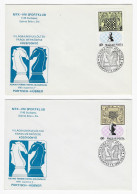 CHESS Hungary 1980, Budapest - 8 Envelopes, FULL SERIES, Chess Cancel On Commemorative Envelopes - Chess