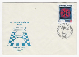 CHESS Hungary 1981, Budapest - Chess Cancel On Commemorative Envelope, Chess Stamp - Scacchi