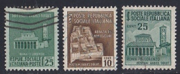 Italie - 1944- 1945  République  Sociale   Y&T  N °  R S  28   32   34  Oblitéré - Usados