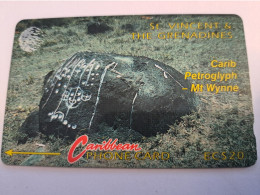 ST VINCENT & GRENADINES  GPT CARD   $ 20,-  5CSVB  CARIB PETROGLYPH     C&W    Fine Used  Card  **16052 ** - St. Vincent & Die Grenadinen