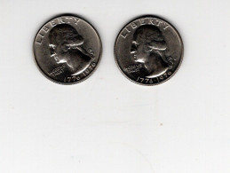 USA - Lot 2 Pièces 1/4 $ Washington Bicentennial  1976 + 1976D  SUP/XF  KM.204 - 1932-1998: Washington