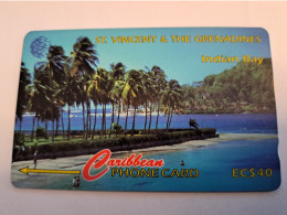 ST VINCENT & GRENADINES  GPT CARD   $ 40,- 13CSVC  INDIAN BAY            C&W    Fine Used  Card  **16053** - San Vicente Y Las Granadinas