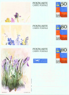 Liechtenstein P 85 - 87 ** - Serie Von 3 Ganzsachen, Motiv Blumen - Interi Postali