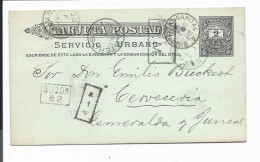 Argentinien P 9 -  2 Ctv Wappen Ganzsachen-Karte M. Stadtpost-Stempeln In Buenos Aires1888 Bedarfsverwendet - Postwaardestukken