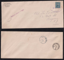 Nicaragua 1899 Cover RAMA Via NEW OLEANS To BAYONNE USA Telegrafo Telegraph Overprint - Nicaragua