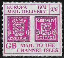 1971 Great Britain British Postal Strike 1971 ** MNH ** 3/6 Liaison Jersey Guernesey - Emissions Locales