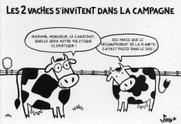 CPM - M - LES PRODUITS LAITIERS LES 2 VACHES S'INVITENT DANS LA CAMPAGNE ELECTORALE - LETTRE AUX CANDIDATS - Political Parties & Elections