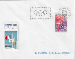 1968 Jeux Olympiques D'Hiver De Grenoble: Lettre Postée Au Village Olympique ( Bureau Postal: Grenoble Annexe 4) - Hiver 1968: Grenoble