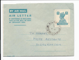 Indien LF 1 -  6 An Air Letter König Im Inland Ohne Text Gel. - Luchtpostbladen