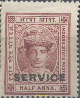 662498 HINGED INDIA 1904 HOLKAR, SELLOS DE SERVICIO. SELLOS DEL 1904 SOBRECARGADOS - 1902-11 Roi Edouard VII