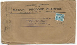 MERCURE 50C  POSTES SEUL  LETTRE MEC LYON 2.11.1942 AU TARIF IMPRIME - 1938-42 Mercurius