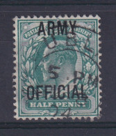 G.B.: 1902/03   Edward 'Army Official' OVPT   SG O48   ½d    Used - Andere & Zonder Classificatie