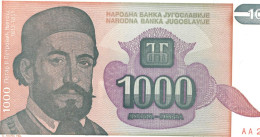 YOUGOSLAVIE 1000 DINAR 1994 UNC AA 2108333 - Yougoslavie