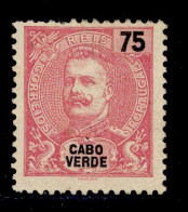 ! ! Cabo Verde - 1898 D. Carlos 75 R - Af. 44 - MH (ca 169) - Isola Di Capo Verde