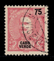 ! ! Cabo Verde - 1898 D. Carlos 75 R - Af. 44 - Used (ca 170) - Cape Verde