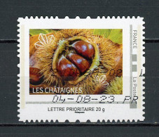 FRANCE - PERSONNALISÉS - CHATAIGNES -  N° Yvert 7 (IDT) OBLI;  LETTRE PRIORITAIRE 20 G - Used Stamps