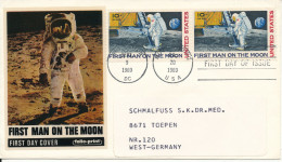 USA FDC 20-7-1969 First Men On The Moon With Folio Print Cachet - 1961-1970