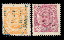 ! ! Cabo Verde - 1893 D. Carlos 5 & 10 R - Af. 25 & 26 - Used (ca 179) - Cap Vert