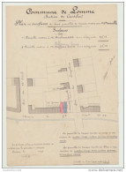 RARE Ancien Plan Original De Géomètre 1907 Commune LOMME CANTELEU Plan & Surface Signé Perte Géomètre Prop DESRUELLE - Cartes Topographiques