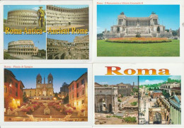 Plazza Di Spagna, Roma Antica, Monumento A Vittorio Emanuele II,etc. Lot De 4 Cartes Postales - Colecciones & Lotes