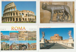 La Lupa Capitolina,Castel Sant' Angelo, Il ColosseoI,etc. Lot De 4 Cartes Postales - Verzamelingen