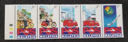 Launch Of Pos Malaysia Berhad 1992 Vehicle Transport Car Postman Motorcycle Bicycle Airplane (stamp Color) MNH - Malaysia (1964-...)