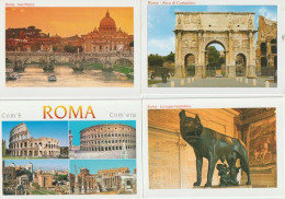 San Pietro,Arco Di Constantino, La Lupa Capitolina,etc Lot De 4 Cartes Postales - Collezioni & Lotti