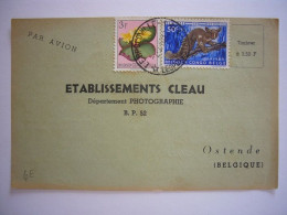 Avion / Airplane / Card From Leopoldville To Ostende / Feb 20,1960 - Cartas & Documentos