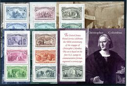 1992 STATI UNITI United States USA 6 BF CRISTOFORO COLOMBO MNH ** Congiunta Italia - Blocchi & Foglietti