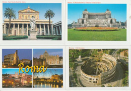 San Paolo Fuori Le Mura, Il Colosseo, Monumento A Vittorio Emanuele II , Etc Lot De 4 Cartes Postales - Sammlungen & Lose