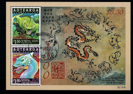 2000 Year Of The Dragon Michel NZ BL110 Stamp Number NZ 1634a Yvert Et Tellier NZ BF138 Used - Blocchi & Foglietti