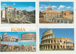 Il Colosseo, Il Foro Romano, Piazza San Pietro.,etc Lot De 4 Cartes Postales - Collezioni & Lotti