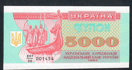 UKRAINE REPLACEMENT  P93r  5000 KARBOVANTSIV  1993  #/99  UNC. - Oekraïne