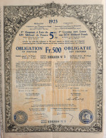Samenwerkende Vennootschappen Voor Oorlogsschade  - Obligatie Aan Toonder 5 % - Brussel - 1923 - Autres & Non Classés