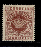 ! ! St. Thomas - 1870 Crown 300 R (Perf. 13 1/2) - Af. 09c - MH (ca 215) - St. Thomas & Prince