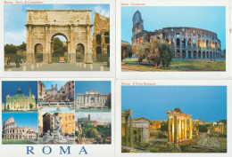 Arco Di Constantino,il Foro Romano, Il Colosseo, Etc. Lot De 4 Cartes Postales - Collezioni & Lotti