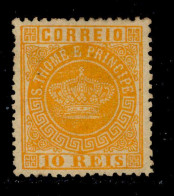 ! ! St. Thomas - 1870 Crown 10 R (Perf. 12 3/4) - Af. 02 - MH (ca 224) - St. Thomas & Prince