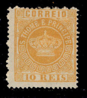 ! ! St. Thomas - 1870 Crown 10 R (Perf. 13 1/2) - Af. 02b - MH (ca 225) - St. Thomas & Prince