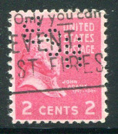 ETATS-UNIS- Y&T N°371- Oblitéré Et Perforé - Zähnungen (Perfins)