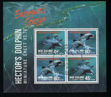 1991 Hector's Dolphin Michel NZ BL28 Stamp Number NZ B140a Yvert Et Tellier NZ BF78 Stanley Gibbons NZ MS1622 Used - Blocks & Kleinbögen