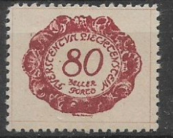 LIECHTENSTEIN  1920 SEGNATASSE  VALORE IN UN OVALE UNIF. 9  MLH  VF - Portomarken