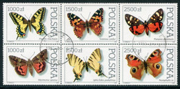 POLAND 1991 PHILANIPPON Philatelic Exhibition: Butterflies Used.  Michel 3343-48 - Oblitérés