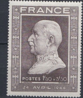 FRANCE Yvert N°606 **(Neuf Sans Charnière, MNH) 88è Anniversaire Du Maréchal Pétain - Unused Stamps