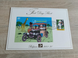 First Day Sheet Tintin Au Congo - Belgique - 1999-2010