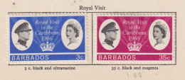 BARBADOS   - 1966 Royal Visit Set  Hinged Mint - Barbados (...-1966)