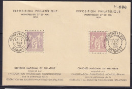 FRANCE - Exposition De Montpellier De 1939 - Rare Bloc Avec Des 5 F. Sage - Esposizioni Filateliche